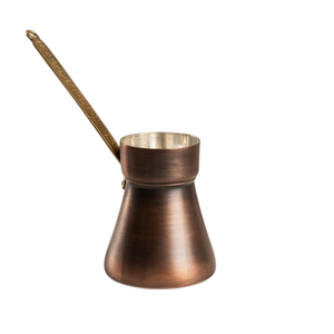 Handmade Traditional Copper Turkish <b>Coffee</b> Pot Cezve Ibrik With Ergonomic Wooden Handle Premium Stovetop <b>Coffee</b> Maker For Sale - Product Image 3