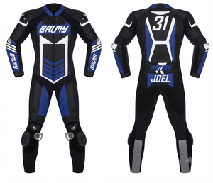 Traje de Carreras Personalizado para Hombre en Cuero Vacuno/Canguro, Mono de Una Pieza con Armadura de Nivel 2 CE, Hecho a Medida, Protección OEM - Product Image 1