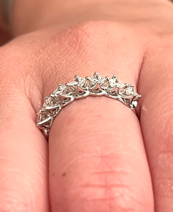 Princess Cut Diamond <b>Eternity</b> Band <b>Ring</b> for Women 925 <b>Silver</b> Plated with Rhodium Finish Classic Engagement Design - Product Image 3