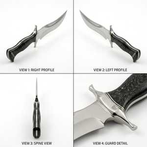 มีดแค้มปิ้ง Iron Crown Forge Trailing Point ใบมีดเหล็กคาร์บอนสูง ด้ามไมคาร์ต้าสีดำ คุณภาพ DIY ใบมีดตรง 14 นิ้ว - Product Image 2