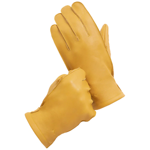 Gants de moto unisexes en cuir jaune et polyuréthane, à doigts entiers, respirants, compatibles écran tactile, doux, confortables, flexibles, avec fermeture auto-agrippante - Product Image 1