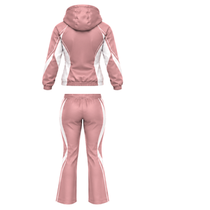 Conjunto Deportivo de Dos Piezas para Mujer, Chaqueta con Capucha y Cierre Completo y Pantalones Deportivos de Corte Bootcut con Cintura Ajustable para Deportes al Aire Libre - Product Image 2