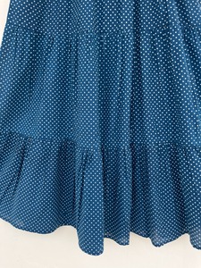 Vestido Maxi de Algodón Azul con Puntos para Mujer, Vestido Largo de Verano con Escote Fruncido sin Mangas y Volantes, Estilo Boho para Vacaciones - Product Image 4