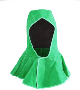 Capuche de soudeur en cuir de vachette de qualité supérieure, résistante à la chaleur et ignifuge, vêtements de protection pour le travail - Product Image 3