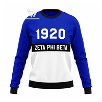 Sweat-shirt bleu roi brodé pour femme, style universitaire, de la sororité Zeta Phi Beta, personnalisable en gros, avec emblèmes grecs
