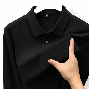 Polo homme gris à manches courtes en piqué 100 % coton respirant coupe classique décontracté couleur unie design épuré pour l'automne - Product Image 3