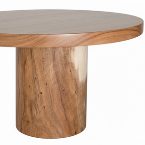 Mesa de Comedor Ovalada de Madera de Suar, Estilo Moderno de Mediados de Siglo, Hecha a Mano, Ecológica y Duradera, con Patas Cilíndricas Torneadas, para Hogar u Hotel - Product Image 5