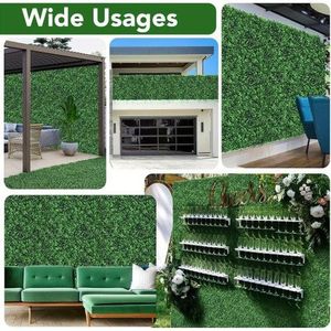 24 pezzi 24in * 16in legno di bosso artificiale Topiary Hedge Grass sfondo recinzione Privacy schermo per balcone giardino pianta artificiale - Product Image 2