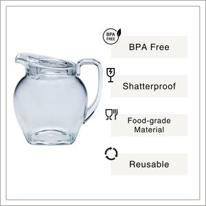 [Holar] Pichet à eau en acrylique de grande capacité (84 oz) de fabrication taïwanaise, clarté similaire au verre, avec couvercle, pour restaurants, mariages, traiteurs - Product Image 2