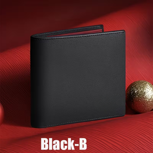 Portefeuille en cuir véritable pour homme, porte-cartes fin et élégant de haute qualité avec design bicolore, cadeau de Noël pour homme - Product Image 5