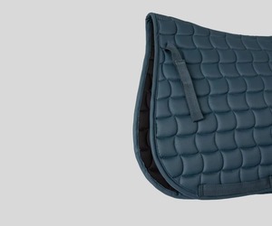 Horse Navy <b>Quilted</b> Saddle Pad With Horse Embroidery Microfiber Fabric Equestrian Saddle Pad Custom Design and logo - Product Image 2