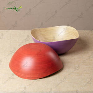 Spun Bamboo Bowl Luxury Handmade Bamboo Serving Bowl for Home and Kitchen Sustainable <b>Tableware</b> - Product Image 3