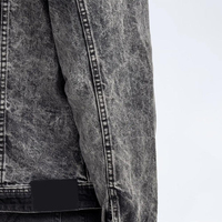Veste en jean déchirée pour homme, de qualité supérieure, décontractée, coupe-vent, imperméable, réversible, 100% coton, fermeture boutonnée sur le devant, avec logo