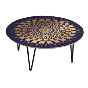 Luxury Metal Coffee <b>Table</b> With Wooden <b>Top</b> Modern Living Room Furniture Elegant Home Decoration Centerpiece - Product Image 5