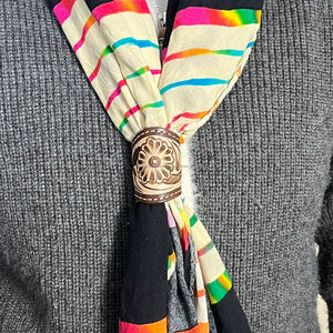 Elegant Handcrafted Tooled Leather <b>Scarf</b> Slide with Durable Design Western <b>Scarf</b> Holder for Women's Neckerchief <b>Scarf</b> Woggles - Product Image 4