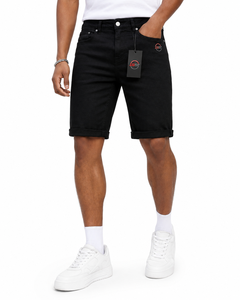 Shorts en jean décontractés pour hommes avec coutures durables, coupe confortable, shorts en jean pour hommes avec poches pour le streetwear - Product Image 1