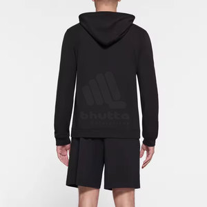 Conjunto de Sudadera con Capucha y Pantalones Cortos Personalizados con Logotipo, Transpirables, Precio al por Mayor, Conjunto de Sudadera con Capucha y Pantalones Cortos para Hombre - Product Image 3