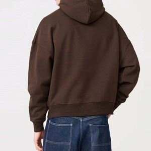 Sudadera con Capucha de Forro Polar 100% Algodón de Alto Gramaje 350g, Transpirable, con Cremallera Completa, Manga Larga, Hombro Caído, Ajuste Regular, para Hombre, Invierno - Product Image 4