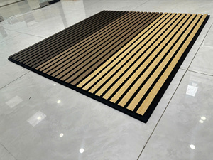 Panel de Pared de Listones de MDF con Revestimiento de Fieltro Negro, Decoración de Pared Interior Fluorescente Moderna que Absorbe el Sonido para Uso en Almacenes y Hogares - Product Image 6