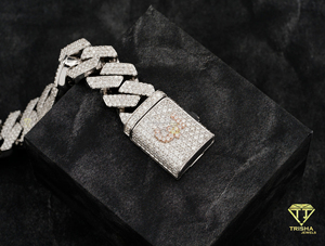 Exclusive Iced Out Fishbone Link <b>Bracelet</b> Crafted with Brilliant Round Cut Moissanite Stones and Secure Hidden Box - Product Image 2