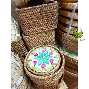 Posavasos de Mosaico de Conchas Naturales Costeras, Hecho a Mano, Decorativo para Mesa, Ideal para Decoración de Casas de Playa - Product Image 5