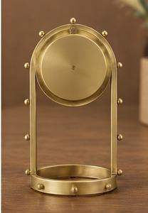 Modern Minimalist <b>Wall</b> <b>Clock</b> Mechanical Movement Hourly <b>Chiming</b> Silent Gold Finish Metal - Product Image 6