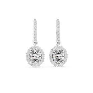 Pendientes de Diamantes Cultivados en Laboratorio, Redondos y Ovalados, en Oro Rosa de 14K para Mujer |   Diamante Cultivado Nuevo - Product Image 6