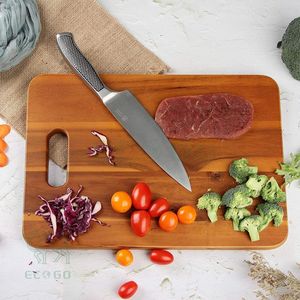 Planche à découper en bois extra large personnalisable avec logo 2026 pour cuisine, avec rainures profondes pour le jus, compatible lave-vaisselle, écologique - Product Image 2