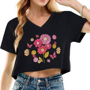 Camiseta corta sostenible para mujer, tejido antibacteriano de tacto suave, camiseta de verano de manga corta, ropa ecológica para mujer - Product Image 1