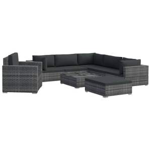 Juego de 8 Muebles de Jardín Modulares Grandes de Ratán Sintético Gris para Patio - Product Image 2
