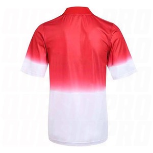 Soccer Jersey <b>Men</b> Red <b>White</b> Gradient V-Neck Short Sleeve Moisture Wicking Football Uniform Breathable Sport Apparel - Product Image 3