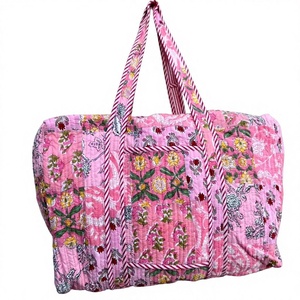 กระเป๋าผ้าฝ้ายทำมือ แฟชั่นลายเรียบ ซักได้ มีซิปปิด ปรับแต่งได้ ใช้ได้ทุกฤดู สำหรับเดินทาง ช้อปปิ้ง ของขวัญ ไปทะเล - Product Image 1