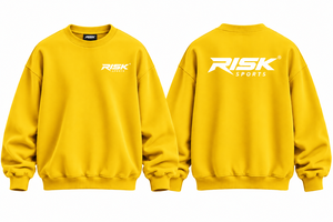 RISK Sports <b>Men's</b> <b>Yellow</b> Long Sleeve Crewneck Casual <b>Shirt</b> 100% Cotton Knitted Letter Print Autumn - Product Image 2