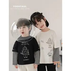 YOEHYAULロボット漫画2 Tシャツ子供男の子女の子特大パーカーとスウェットシャツ男の子用TシャツカスタムキッズTシャツ