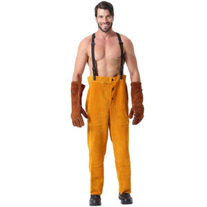 Pantalones de Trabajo de Cuero Vacuno de Primera Calidad, Resistentes, para Soldadura, Industria, Seguridad, Bomberos, Protección Laboral - Product Image 3