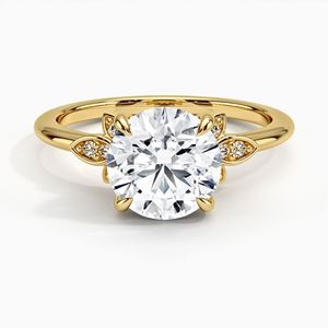 Anillo de Compromiso Solitario de Oro Amarillo con Corte Redondo para Mujer - Product Image 5