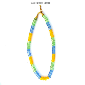 Collier artisanal indien perlé Heritage Aura, jaune, bleu, vert, élégant, pour mariage et fêtes, collection de bijoux à prix de gros - Product Image 2