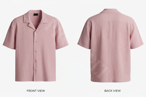 Chemise décontractée à manches courtes boutonnée, style personnalisé, respirante, couleur unie, légère, pour l'été – Prix de gros abordable - Product Image 5