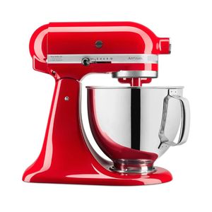 Batteur sur socle inclinable Artisan Series 5 Quart KSM150PS avec bouclier anti-éclaboussures, rouge passion - Product Image 1