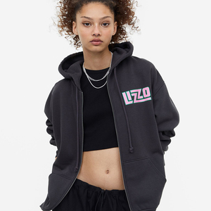Hot Selling Customized Design Pink Color Heavyweight Full <b>Zip</b> <b>Up</b> With Front Pocket <b>Cropped</b> Blank - Product Image 3
