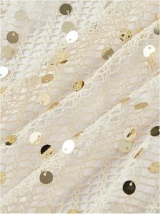 Women's Sequin Sheer Mesh <b>Sarong</b> Cover up Tie Side Vacation Beach Skirt Waterproof Breathable - Product Image 4