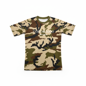 OEM Sublimation <b>Print</b> Custom Logo Fitness BJJ Boxing <b>Surfing</b> Swimming Sun Protection Short Sleeve Rash Guard Thermal Baselayer - Product Image 5