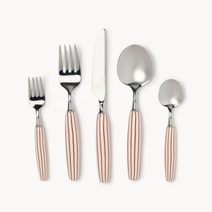 Minimalist Stainless Steel Flatware Set Hand Polished Dishwasher <b>Safe</b> <b>Knife</b> Fork Spoon Vintage Design Elegant Wedding Dining - Product Image 3