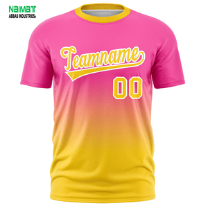 Custom Gradient <b>Baseball</b> <b>Tee</b> Pink and Yellow Ombre Sublimation Sports T-Shirt Breathable Polyester Crew Neck Team Uniform - Product Image 6