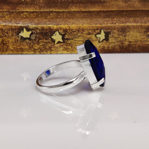 Anillo de Tanzanita, Plata 925, Anillo Azul Hecho a Mano, Joyería Elegante, Anillo Delicado - Product Image 3