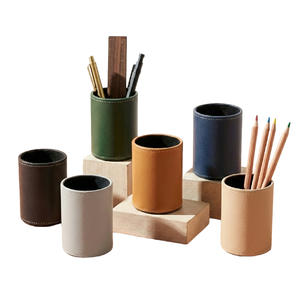 Organisateur de pinceaux de maquillage en cuir PU, logo personnalisé, porte-cosmétiques rond de haute qualité pour cadeaux promotionnels - Product Image 3