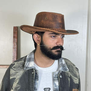 Sombreros de Vaquero de Cuero Genuino de Primera Calidad para Adultos, Sombrero con Banda Trenzada y Grabado en Relieve, Moderno y Unisex - Product Image 4