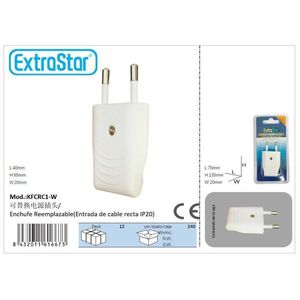 Spina di Alimentazione Sostituibile ExtraStar KFCRC1 W IP20 con Ingresso Cavo Diritto per Uso Domestico - Product Image 1