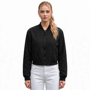 Chaqueta Bomber de Invierno para Mujer, Lisa, de Manga Larga, con Bolsillos Delanteros, Ligera, Impermeable, para Caza, Fiestas y Deportes - Product Image 1