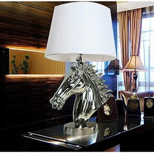 Lámpara de Mesa de Aluminio Dorado de Lujo con Diseño de Cabeza de Caballo, Decoración Moderna para el Hogar, Exportación India TBL-240 Negro Blanco Plateado - Product Image 4